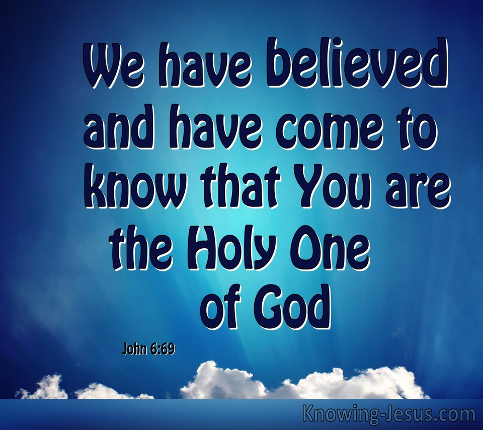 John 6:69 The Holy One Of God (blue)